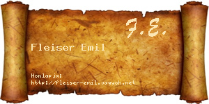 Fleiser Emil névjegykártya